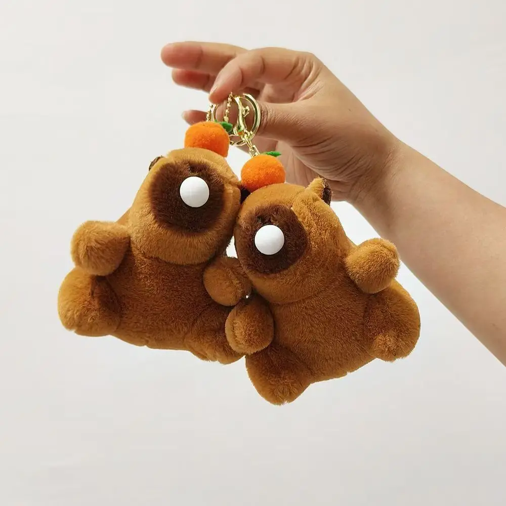 Blow Bubble 10cm Capybara Plush Keychain Cute Cartoon Bag Pendant Spit Bubble Fluffty Toy Stuffed Animals Doll Kids Gift