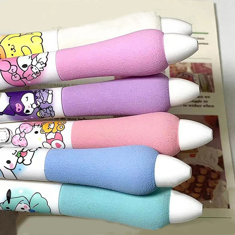 1pcs Sanrio Hello Kitty Kuromi Decompression Gel Pen Cartoon Pen Cinnamoroll Anime St Head Quick-drying Black Student Stationery