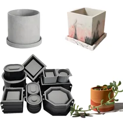 Large Flower Pot Silicone Molds Cement Planters Gypsum Pen Holder Mold Terrazzo Candle Vessel Round Mold Cement Crafts Molds