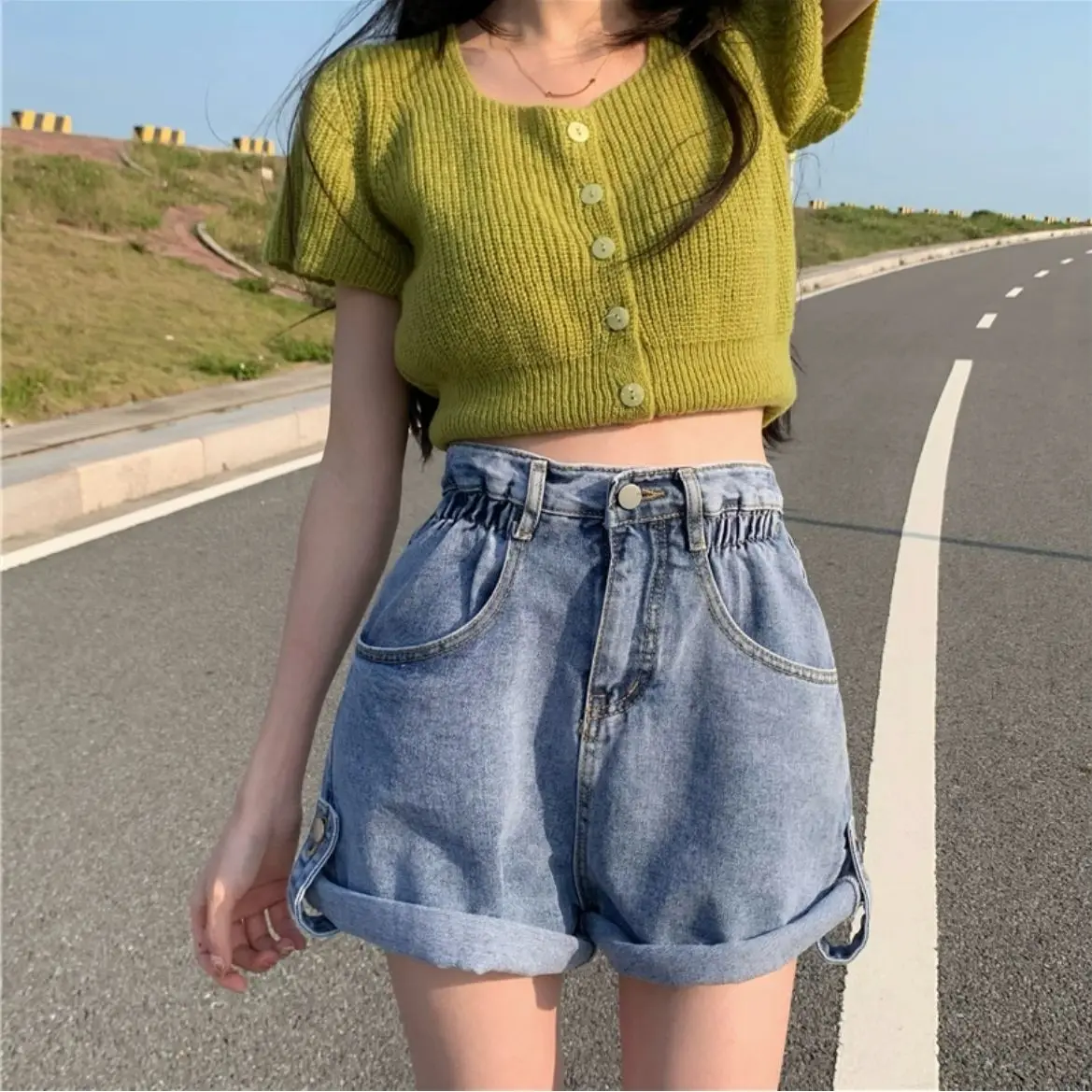Shorts Women Minimalist Everyday Leisure Plain Modal Soft Fabric High Waist Drawstring Relaxed Fit Simple Summer  Homewear