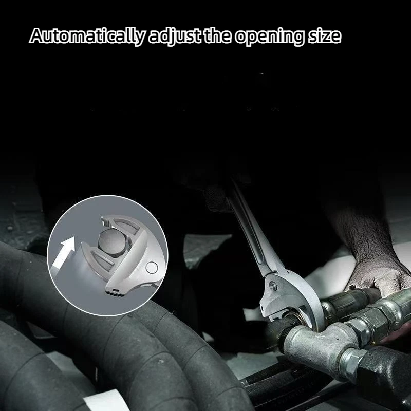 Heavy Duty Industrial Self Adjusting Ratchet Crab Claw Pipe Wrench Wide Jaw for Automotive Plumbing Manufacturing Repair Tool