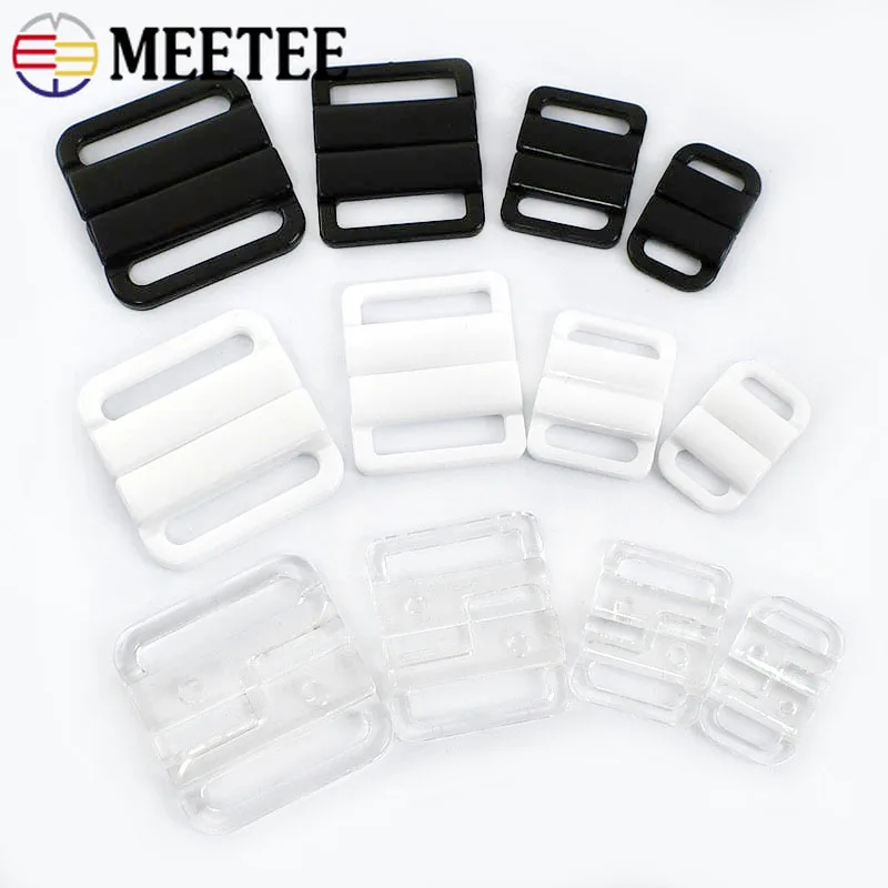 10/30Sets 10/15/20/25mm Plastic Buckle Resin Front Closure Adjustor Snap Button Bikini Underwear Clothes Clasp Sewing Accessory