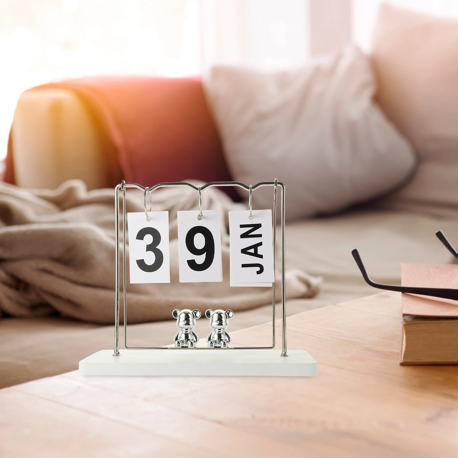 

Деревянный настольный календарь, многоразовый вечный флип-подвесной декор, офисный домашний студенческий подарок, настольный аксессуар, качели нить