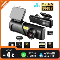 LANGJ 2k 1440P HD WiFi Dash Cam per Auto DVR Camera videoregistratore Auto visione notturna WDR controllo vocale Wireless 24H modalità di parcheggio