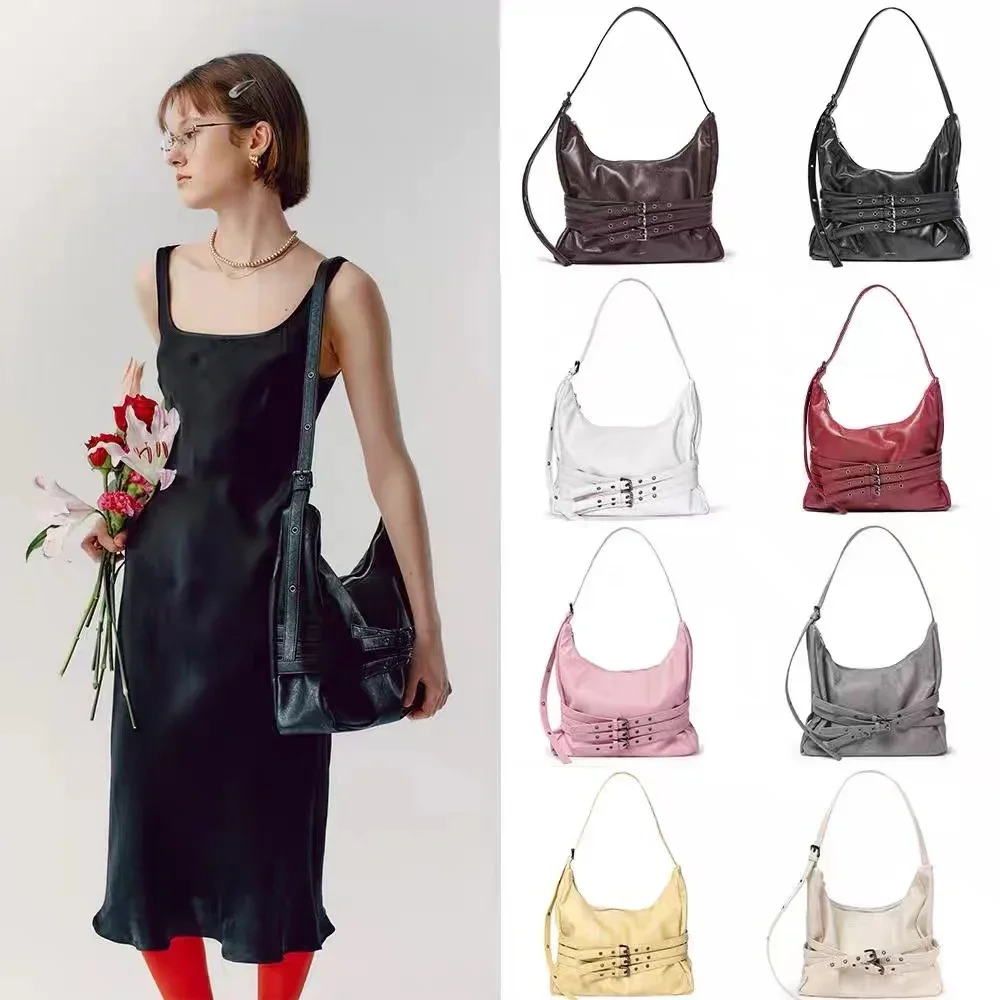 

NEW Korean Star's Same Crossbody Bag Samoondoh Trendy Cool Motorcycle Bag Designer Y2K Handbags Casual Single Shoulder Bags