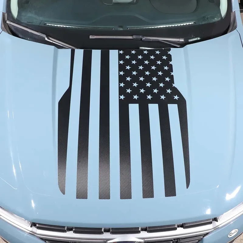 Naklejki na pokrywę silnika samochodu Ford Maverick 2022-2025, czarne, z PVC, z motywem kwiatowym, akcesoria samochodowe