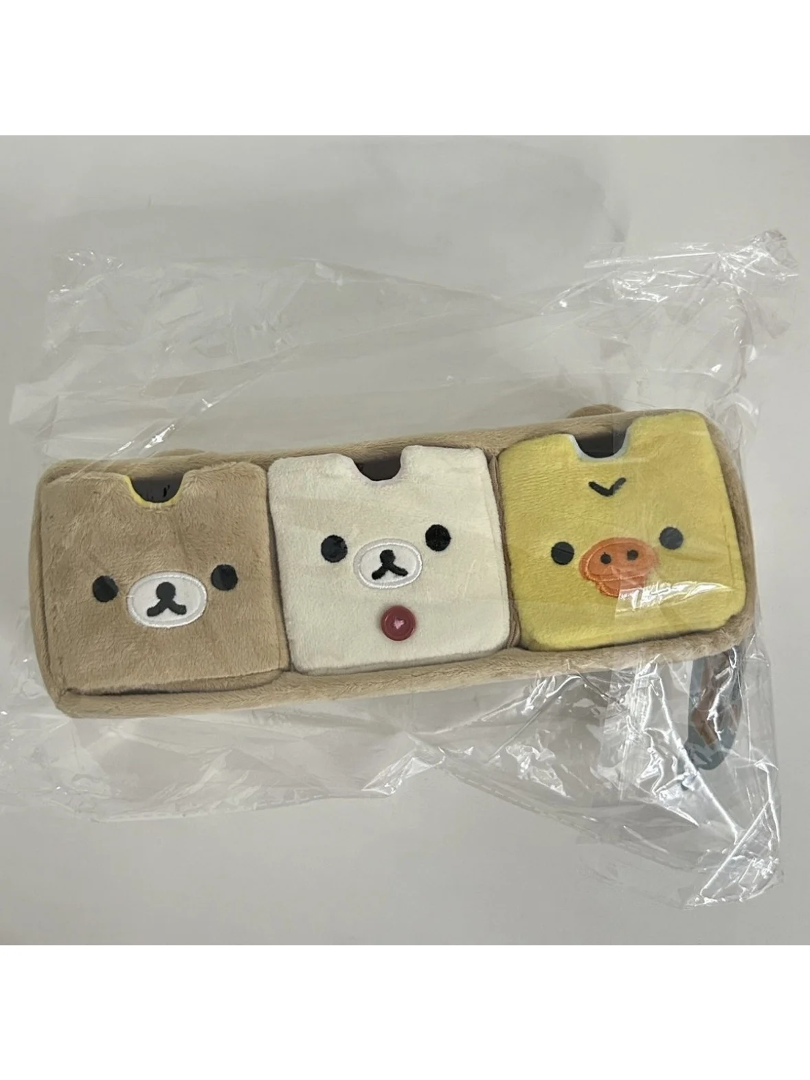 Japan fashion Cute Pine Bear San-X Xiong Ge Xiong Mei Nose Chicken Storage Box Plush Jewelry Separated Storage Box