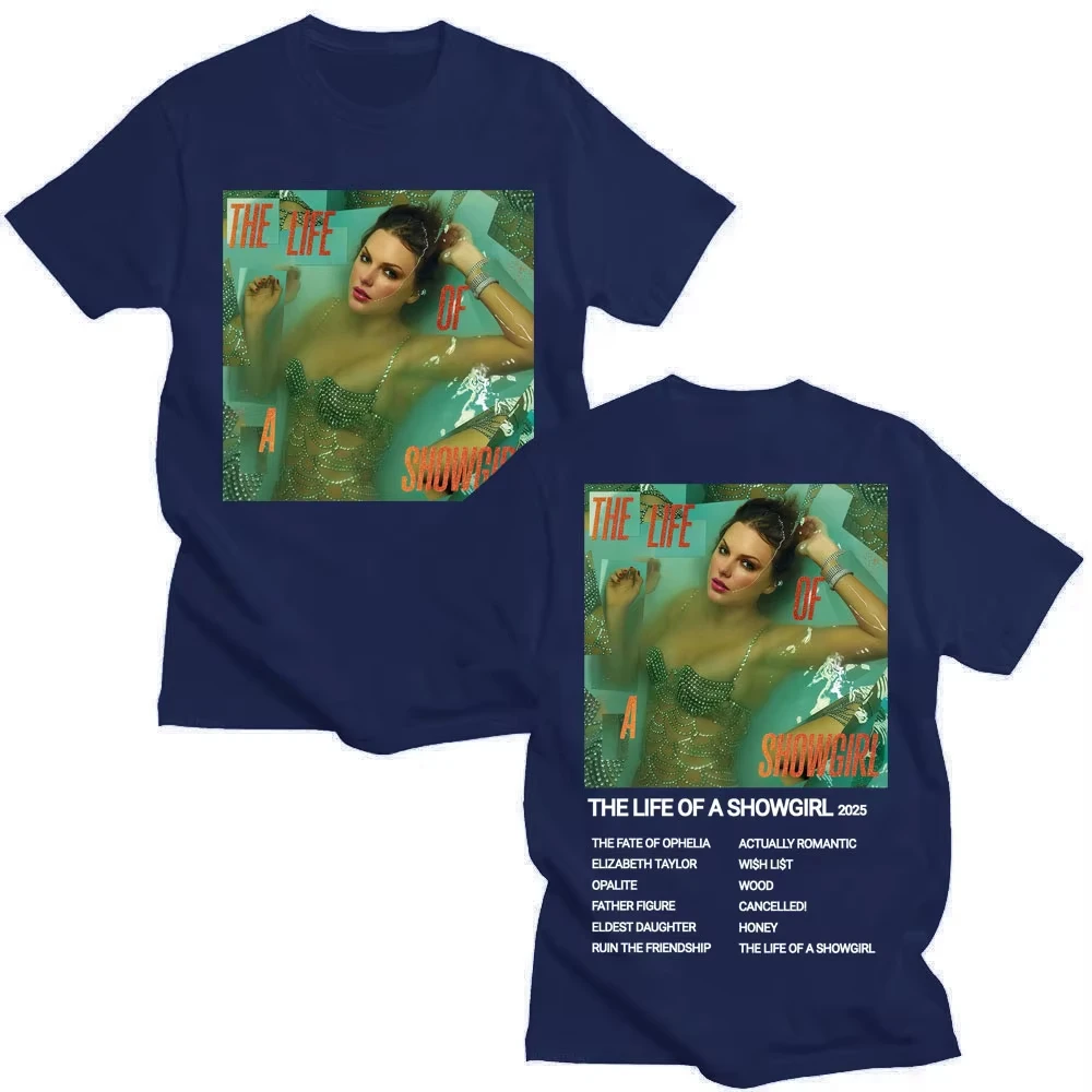 Männer Frauen Mode Vintage T-shirts Das Leben eines Showgirl 2025, Neue Album T Shirt Casual Baumwolle Übergroßen T-shirts Streetwear