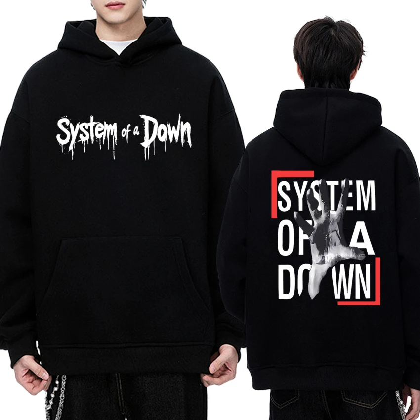 

2025 System of A Down 90s Alternative Metal Hip Hop Double Sided print Hoodie Men women punk streetwear Unisex Fleece pullover