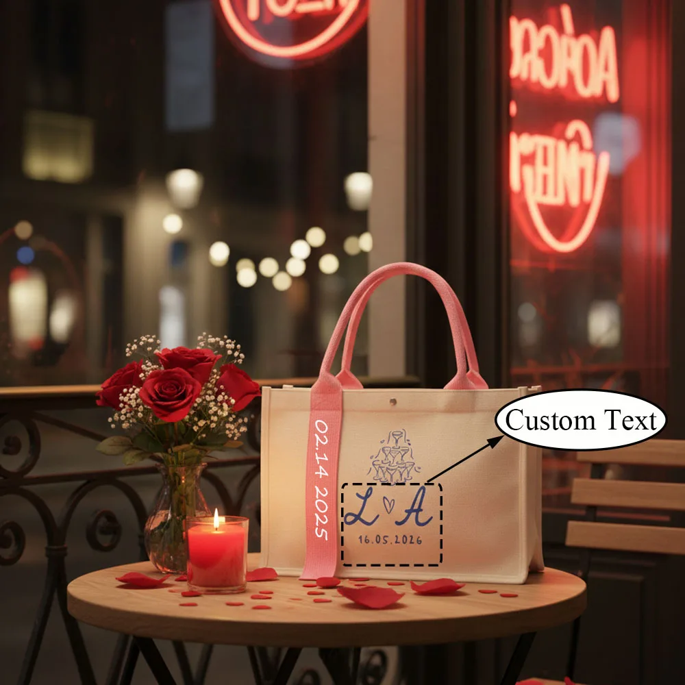 

Personalized Eco Friendly Canvas Tote Bag Custom Name Wedding Gift Bag Fantastic Valentine S Day Gift Genuine Thoughtful