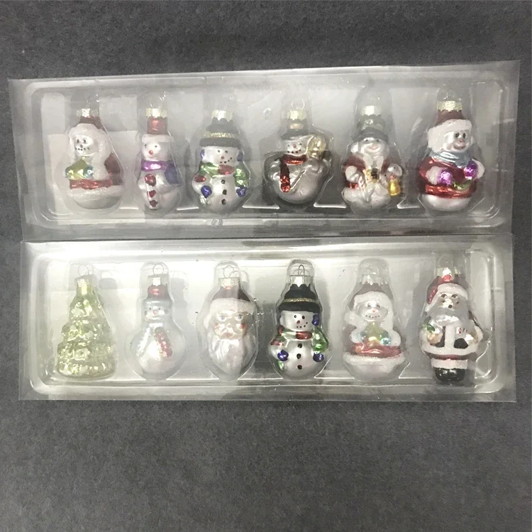 

Christmas tree ornaments glass pendant ornaments window foreign trade 2 inches doll toys 6 packs