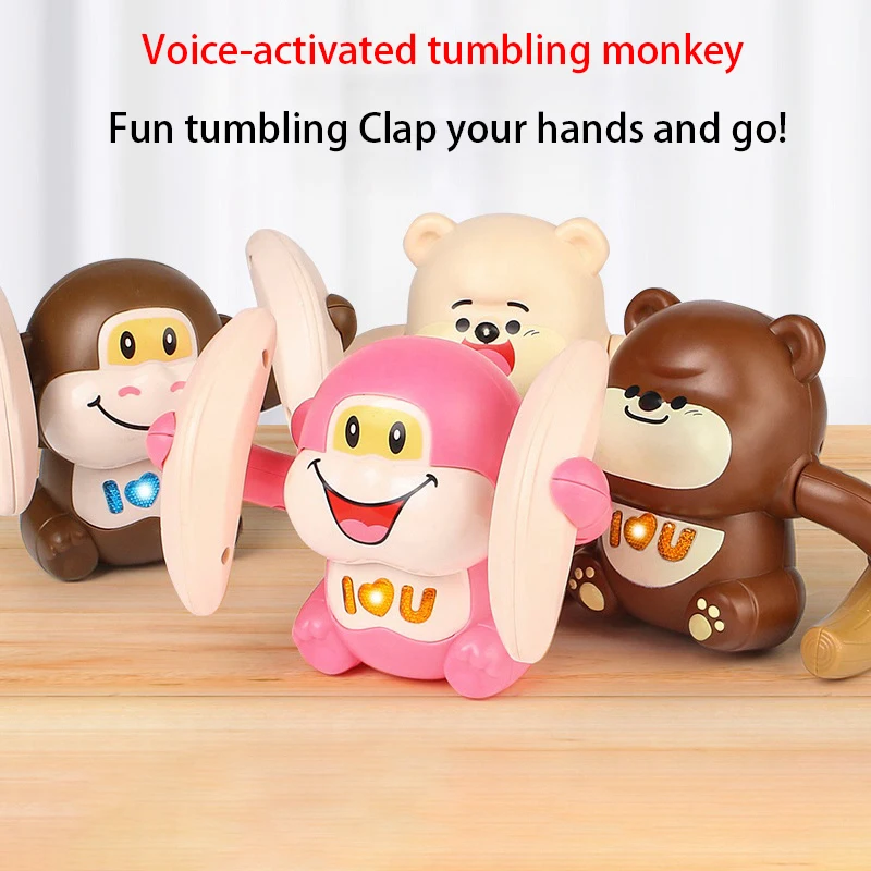 

Детская игрушка для ползания, хлопающаяся музыкальная обезьяна, движущаяся, переворачивающаяся, танцевальная, свет, развитие малыша, время живота, забавный подарок