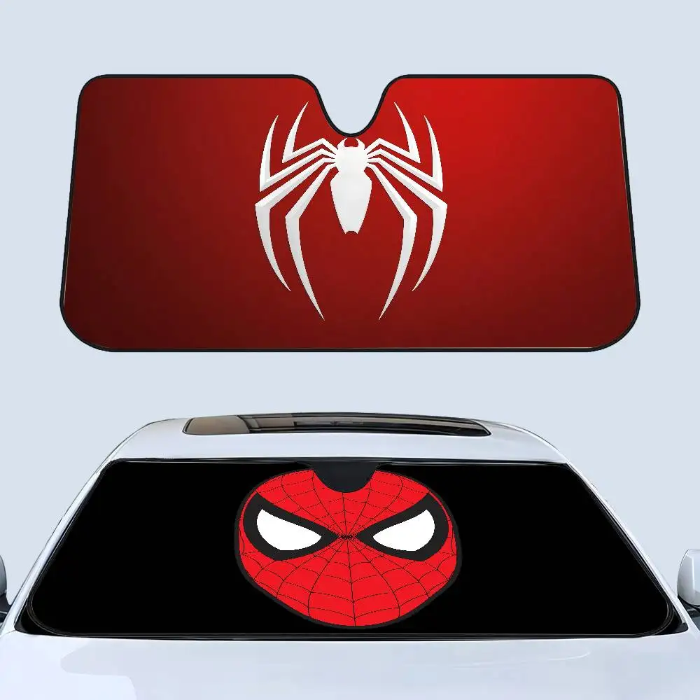 

Солнцезащитный козырек на лобовое стекло с логотипом S-Spider-M-Man, индивидуальная алюминиевая фольга, чехол на лобовое стекло автомобиля, солнцезащитная занавеска