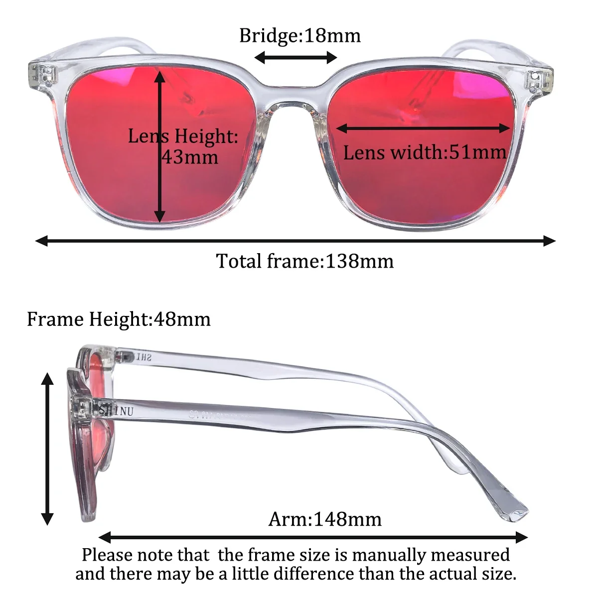 SHINU Luxry Red Lens Glasses Better Sleep Orange Lens Blue Light Blocking For Computer Or Long Time Gaming Tr90 Frame Glasses