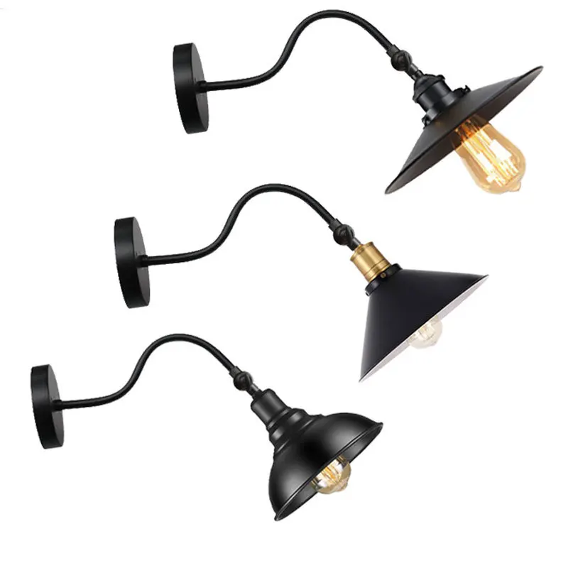 American retro wall lamp simple personalized creative adjustable Wall Sconce antique wall lights industrial iron bedroom lamp