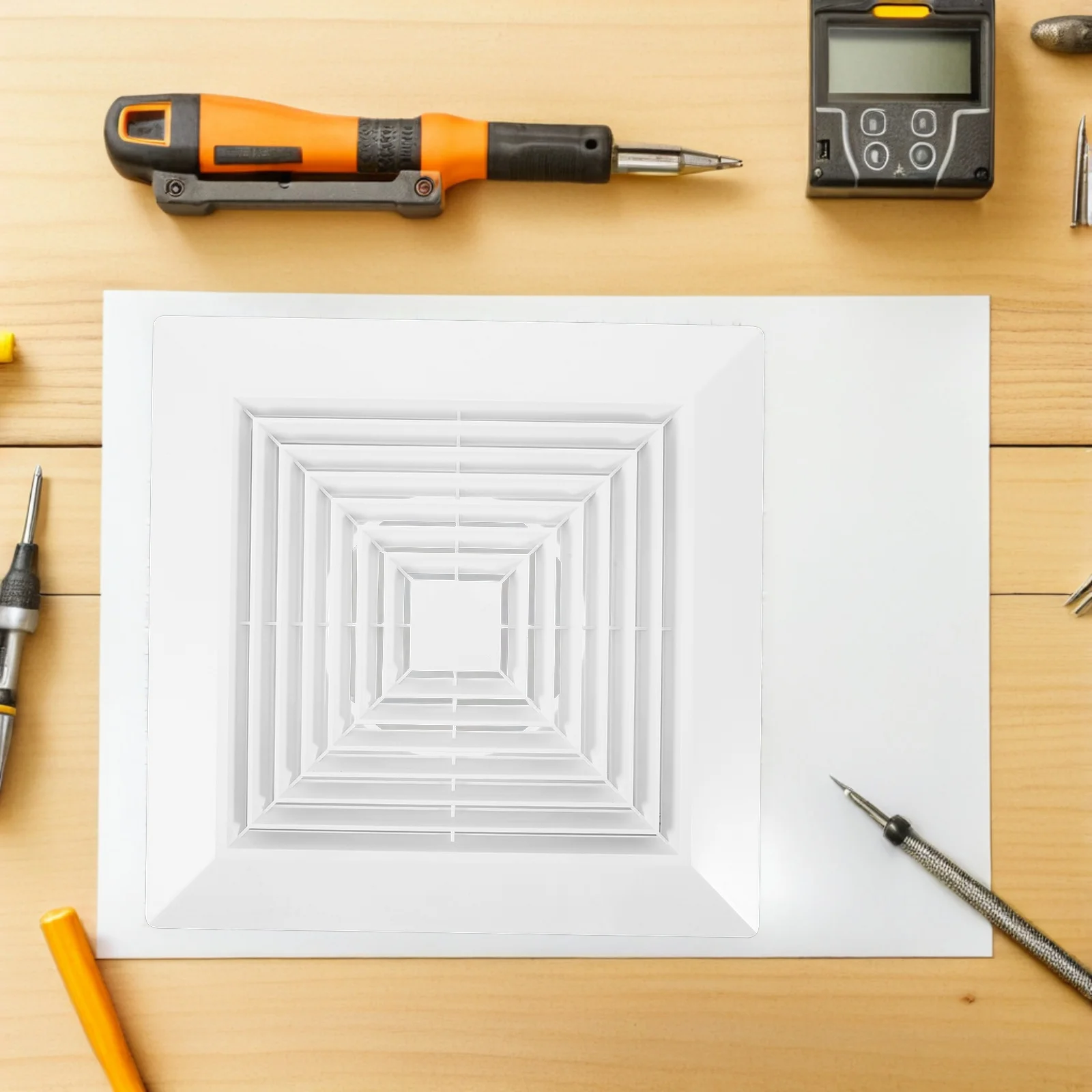 

12X12 Inch Square Ceiling Vent Cover Spring Lock For Easy Installation Bathroom Exhaust Fan Grille Replacement Ventilation