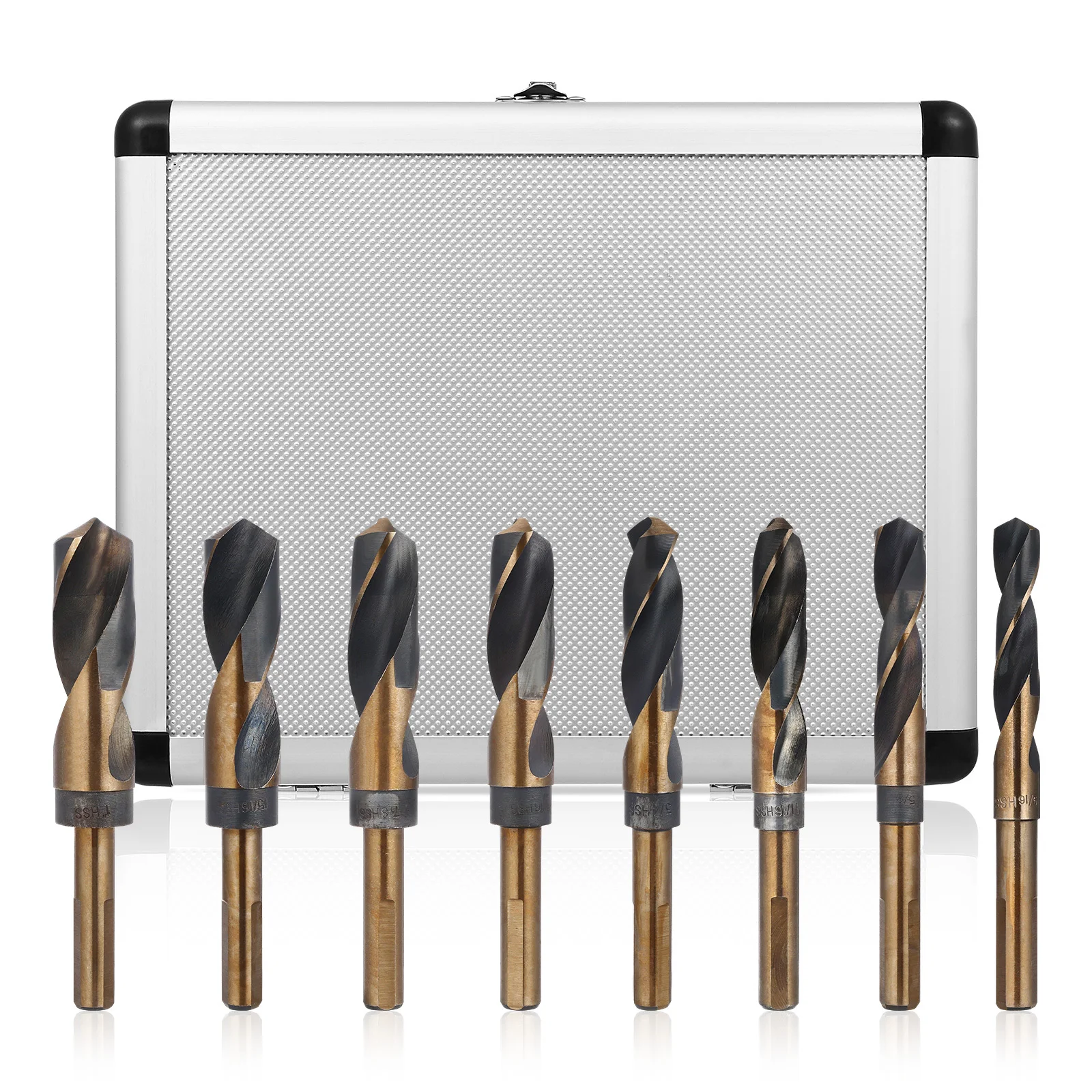 

8Pcs Precision Drill Bit Set Sturdy Steel Various Choices Easy to Carry Aluminum Case for Wood Metal Plastic Drill Bit