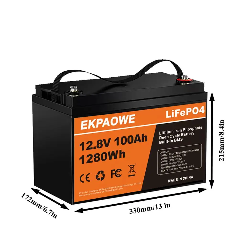 100AH LiFePO4 Batterij 12V 24V 2560Wh BMS Lithium Batterij Oplaadbare Lithium Batterijpakket Voor Camper EU snelle levering Batterij
