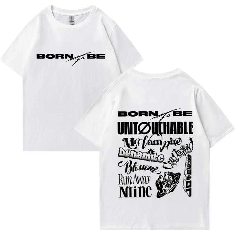 Kpop ITZY Born To Be 2nd World Tour 2024 T-shirts Unisex vintage Casual Loose short sleeve t-shirt Men Women Classic Tops