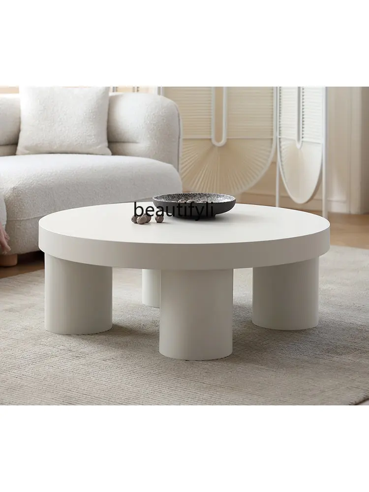 

Nordic Designer Elephant Creative round Tea Table Cream Style Small Apartment Living Room round Tea Table