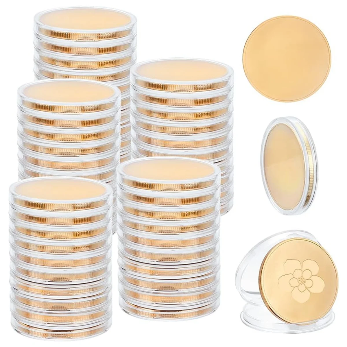 ABXHH 50 قطعة عملة فارغة النقش الفراغات عملة معدنية ختم عملة فارغة 40 مللي متر/1.57 بوصة العلامات المستديرة الخيوط الحواف عملة