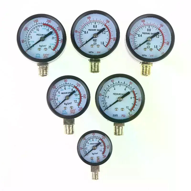 1Pcs 0-25Bar 0-10Bar 0-12Bar Hydraulic Fluid Measuring Instrument Air Compressor Pressure Gauge DIY Accessories