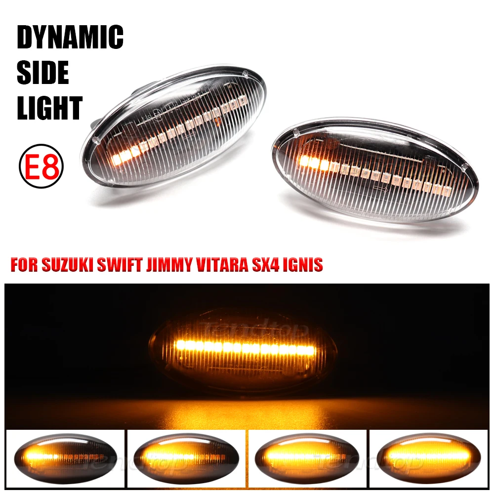 2Pc Dinamico Auto Led Indicatore Laterale Indicatore di Direzione Luce Per Suzuki Grand Vitara Vtarai Jimny Swift SX4 S-Cross APV Arena XL7 Alto Fiat