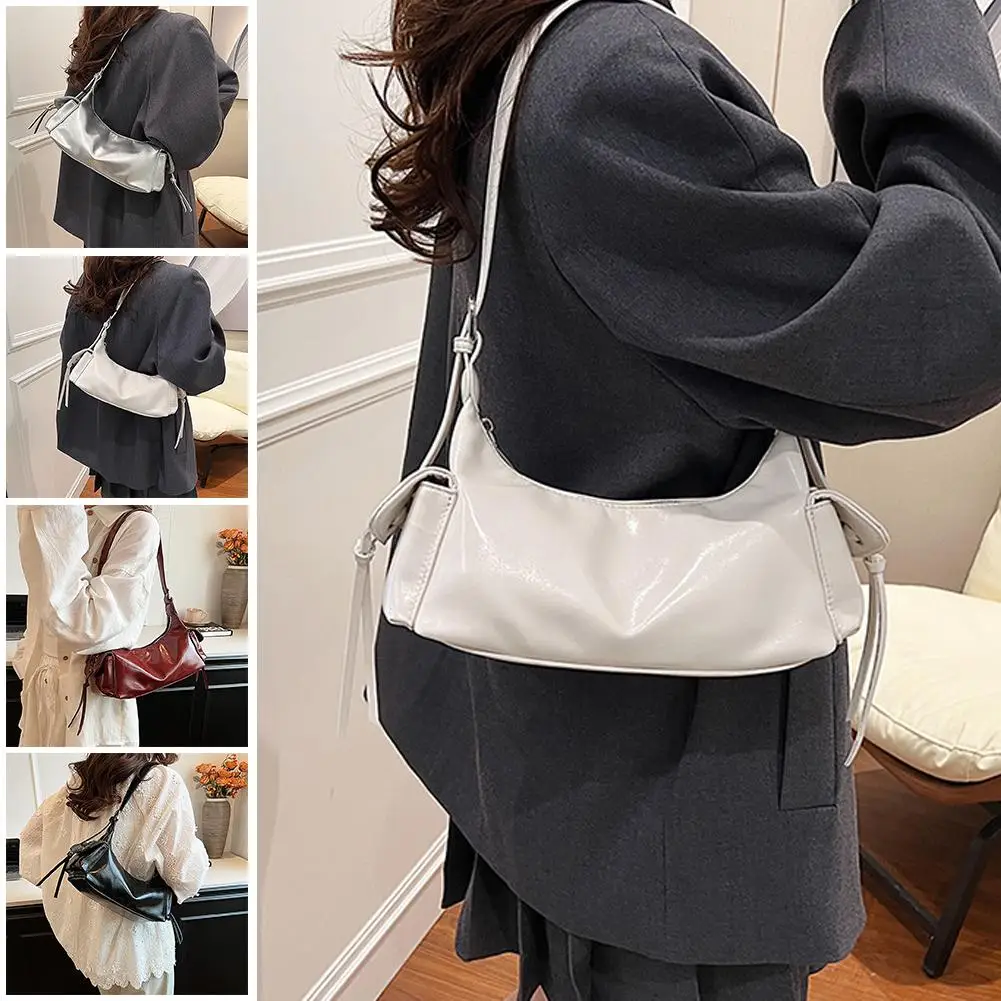 2024 New High-End Soft PU Leather Shoulder Bag For Women All-match Commuter Underarm Bag Fashion Large Capacity Shoulder Ba W1I6