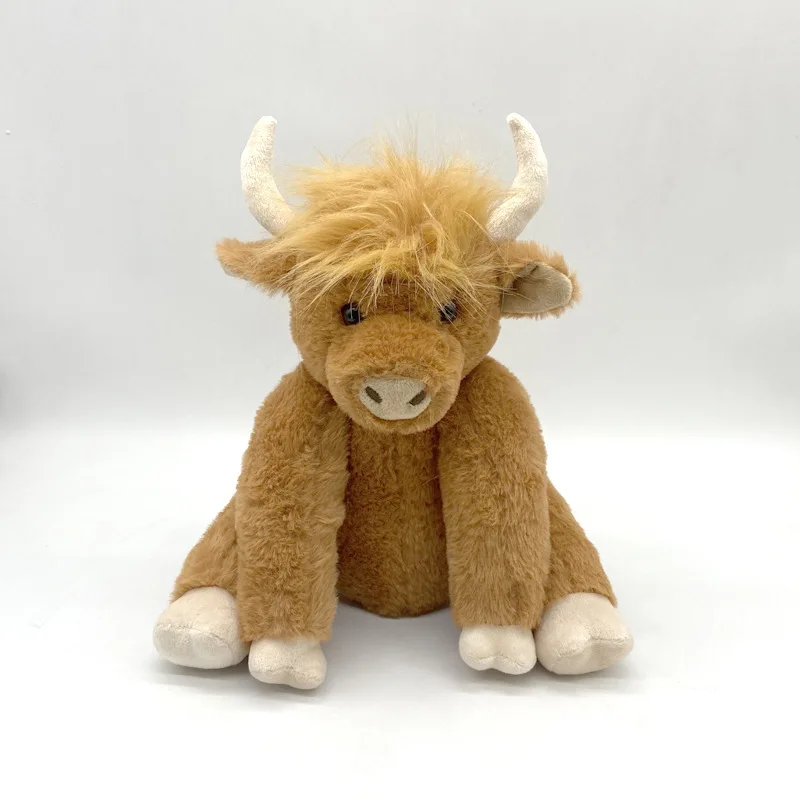 Simulazione di mucca delle Highland Bovini scozzesi con scheletro bambola di peluche Yak cartone animato peluche per bambini per bambola compagno regalo di Natale