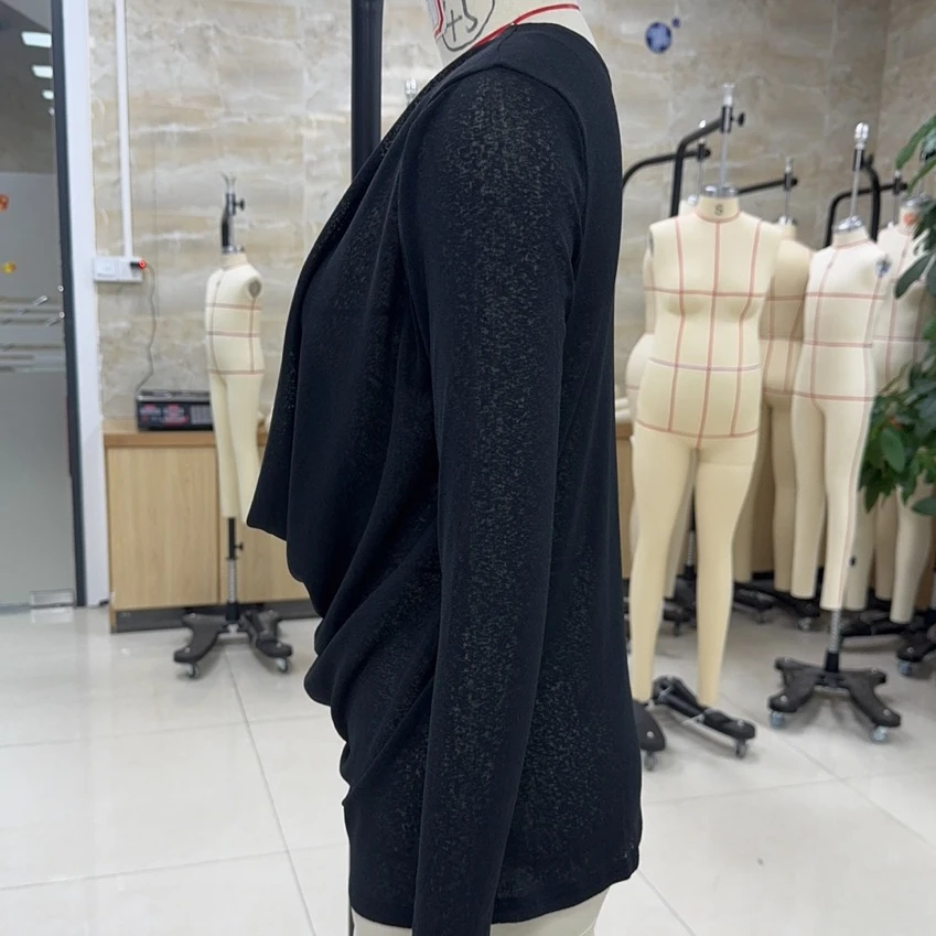 

Коллекция женских топов с открытой спиной, стильная однотонная блузка с вырезом лодочкой и длинными рукавами на все сезоны, Ropa Para Mujer