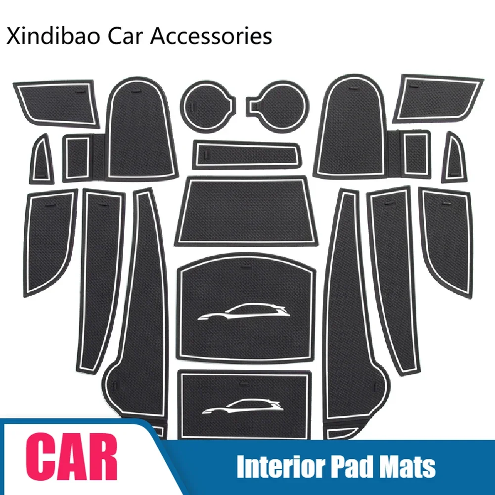 

Anti-Slip Gate Slot Cup Mat for Hyundai Kona 2017 2018 Kauai Door Groove Pad Cup Holder Interior Accessorie