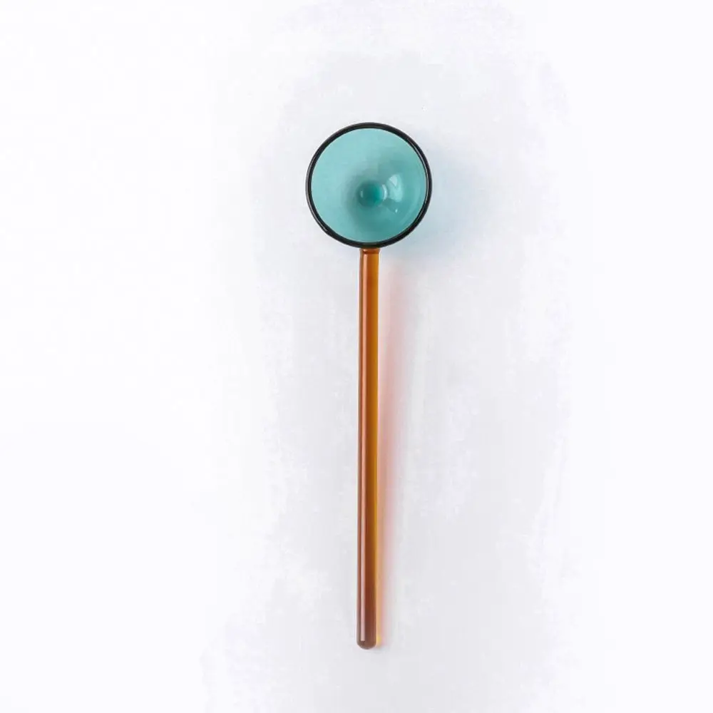 

Creative Colored Transparent Glass Milk Spoon Coffee Scoop Kitchen Gadgets Tableware Stirrer Stirring Spoons Spoon