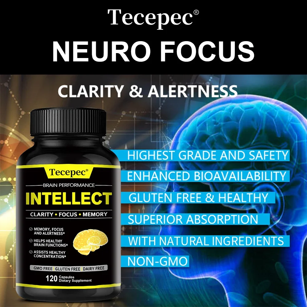 Nootropics - Supports Healthy Brain Function, Improves Memory and Concentration, Helps Combat Mental Dullness and Brain Fog