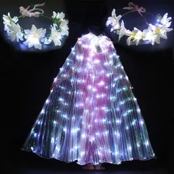 Women Adult LED Light Fairy Angel Wing  Clothing Princess Costume Cloak Rave Clothes Cosplay  Dance Halloween Wedding Festival