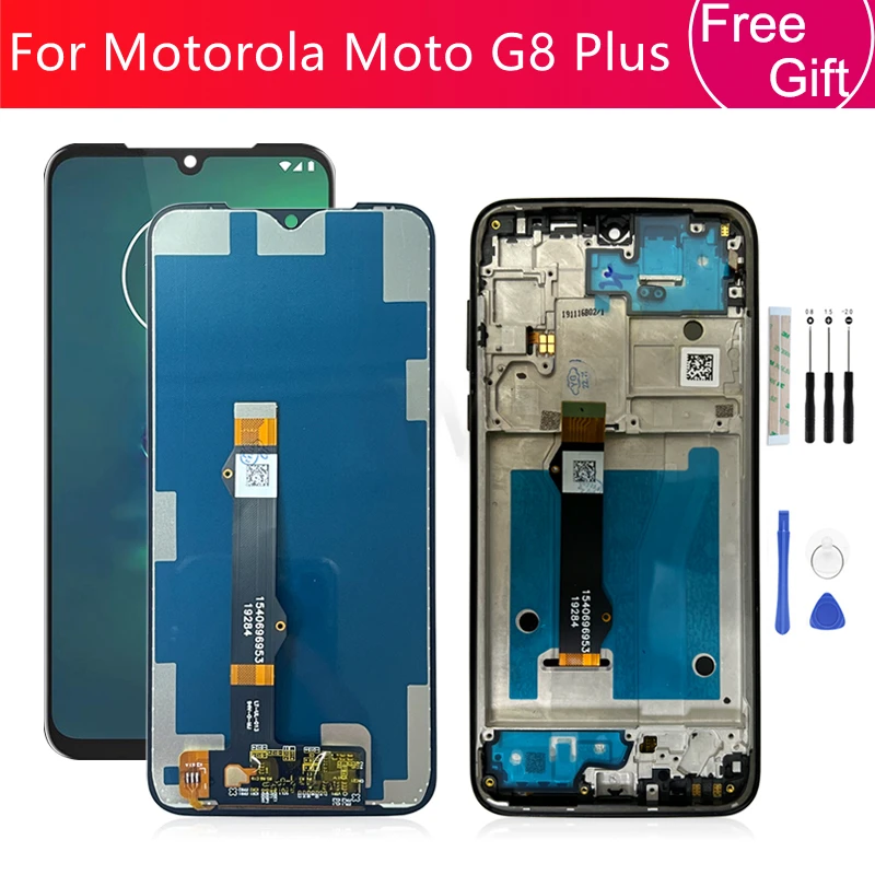 For Motorola Moto G8 Plus LCD Display Touch Screen Digitizer Assembly With Frame XT2019 XT2019-2 Display Replacement Repair Part