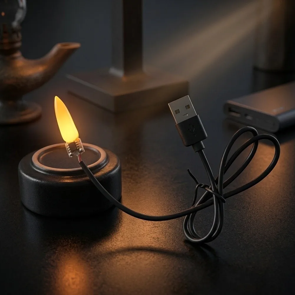 5V USB Flame LED Light Circuit Board Jumping Corn Shape Simulation Candle PCBA Flickering Lamp Module For DIY Decor Lighting