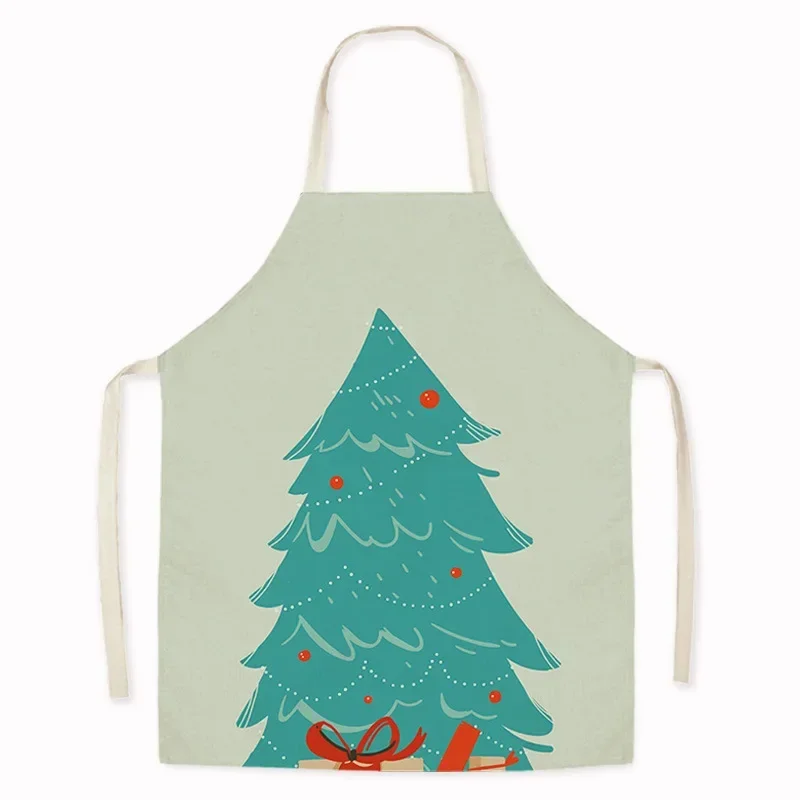 Happy Christmas Pattern Apron Parent-child Kitchen Apron Party Chef Cooking Home Holiday Decoration Cleaning Tool Mandil фартук