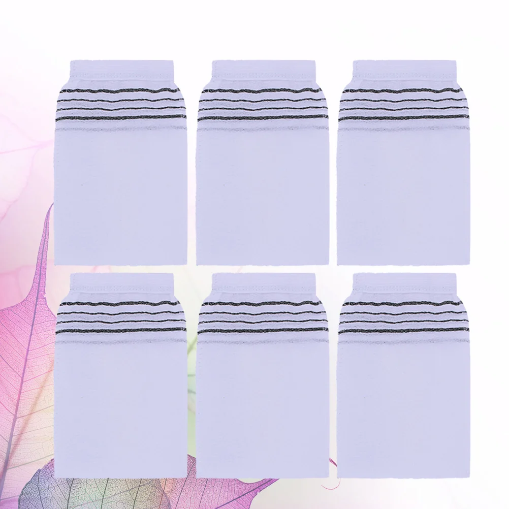 10 قطعة قفازات حمام قسط الحرير الاصطناعي لينة التقشير منشفة استحمام للسفر المنزل ساونا غسل قفازات تنظيف الجسم #5