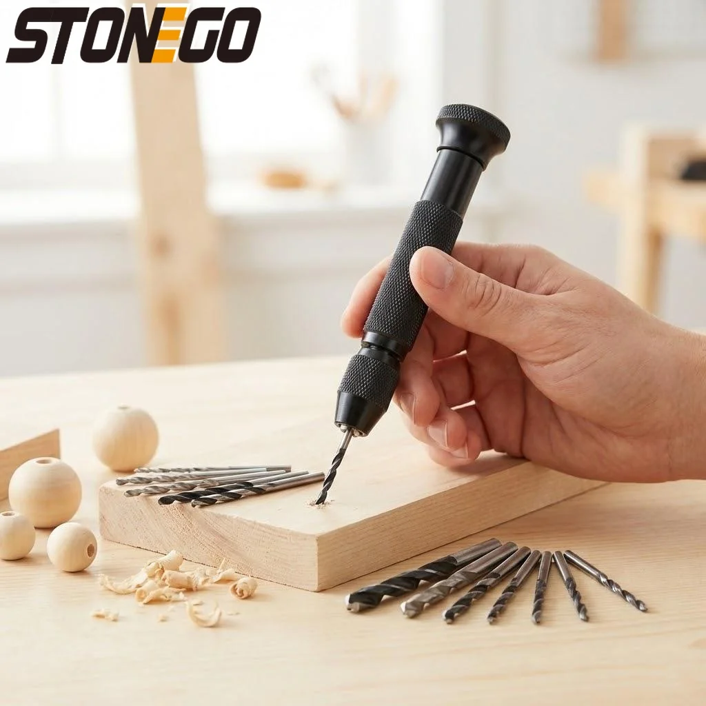 

Aluminum Mini Hand Drill Set with Keyless Drill Chuck 11 or 26 Pcs Portable DIY Tool Kit for Home Improvement
