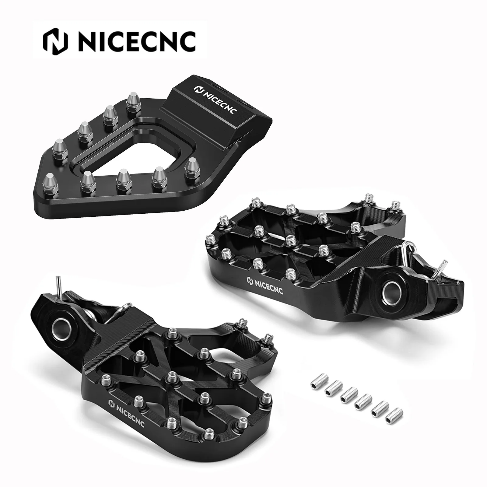 AliExpress NICECNC Extender Foot Pegs Footrests & Rear Brake Pedal Step Tip For Stark Varg EX MX 2024-2025 Electrical Bike Aluminium Black