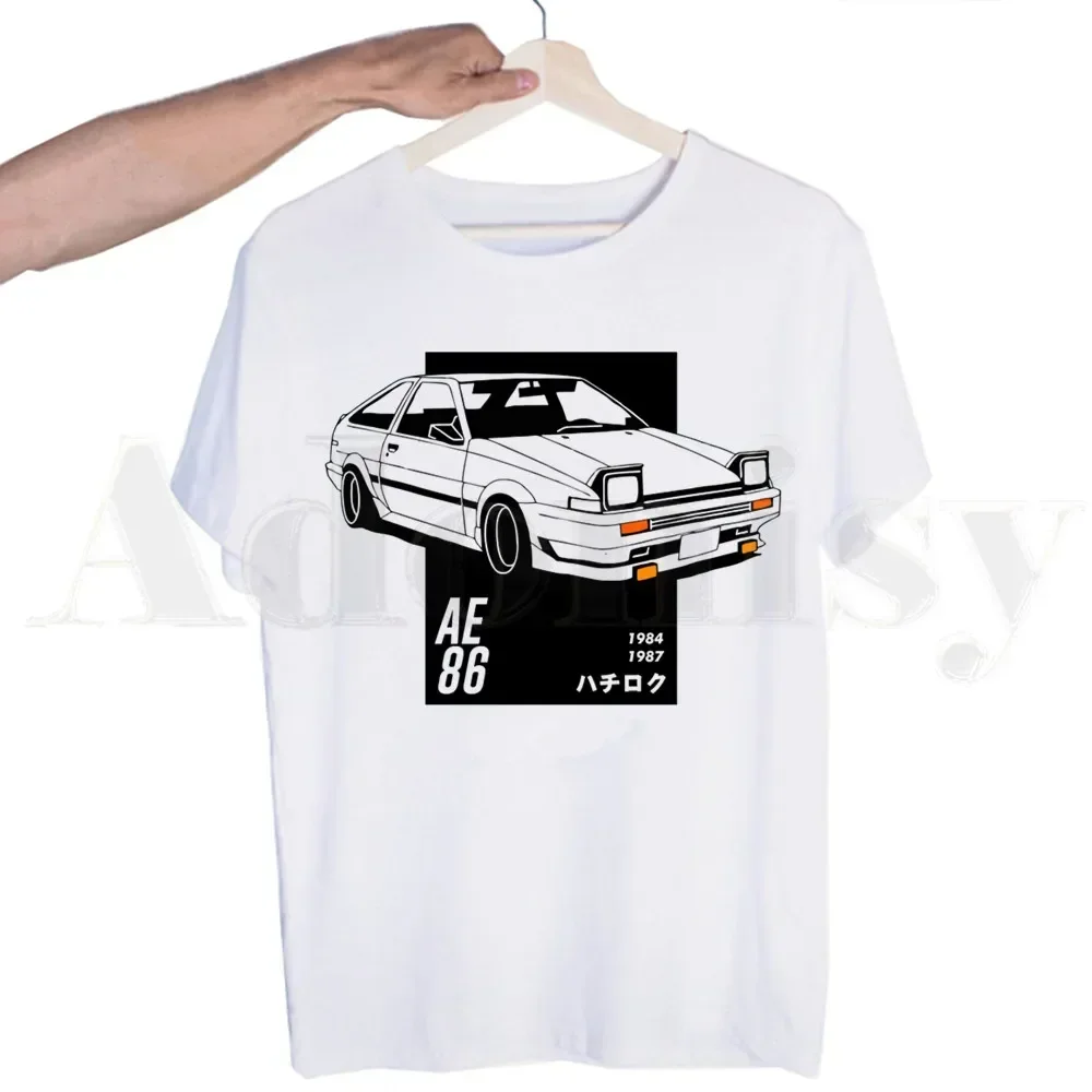 Drift AE86 Initial D 90s Fujiwara Takumi HachiRoku Tshirts Men Fashion Summer T-shirts Tshirt Top Tees Streetwear Harajuku Funny