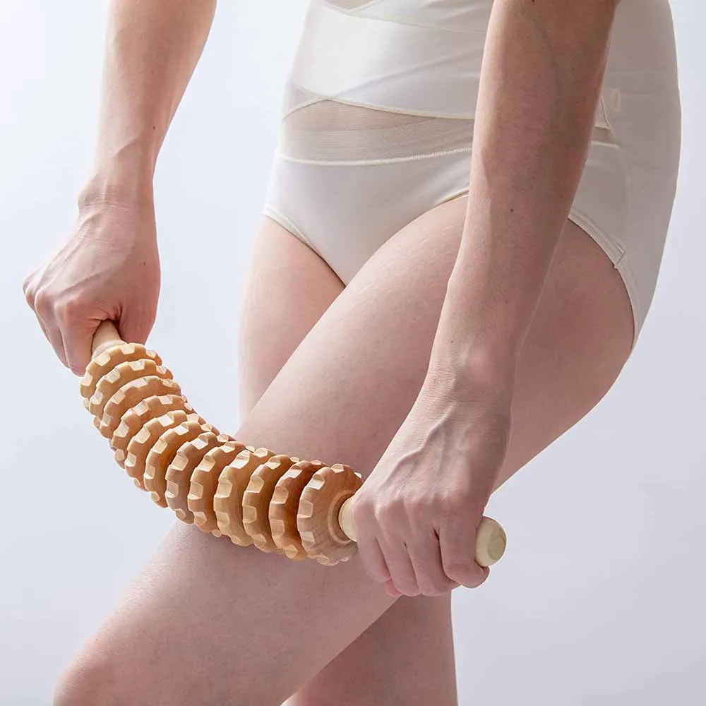 Curved Wood Massage Roller Stick Lymphatic Drainage Wood Therapy Massage Tool Maderoterapia Colombiana Anti Cellulite Massager