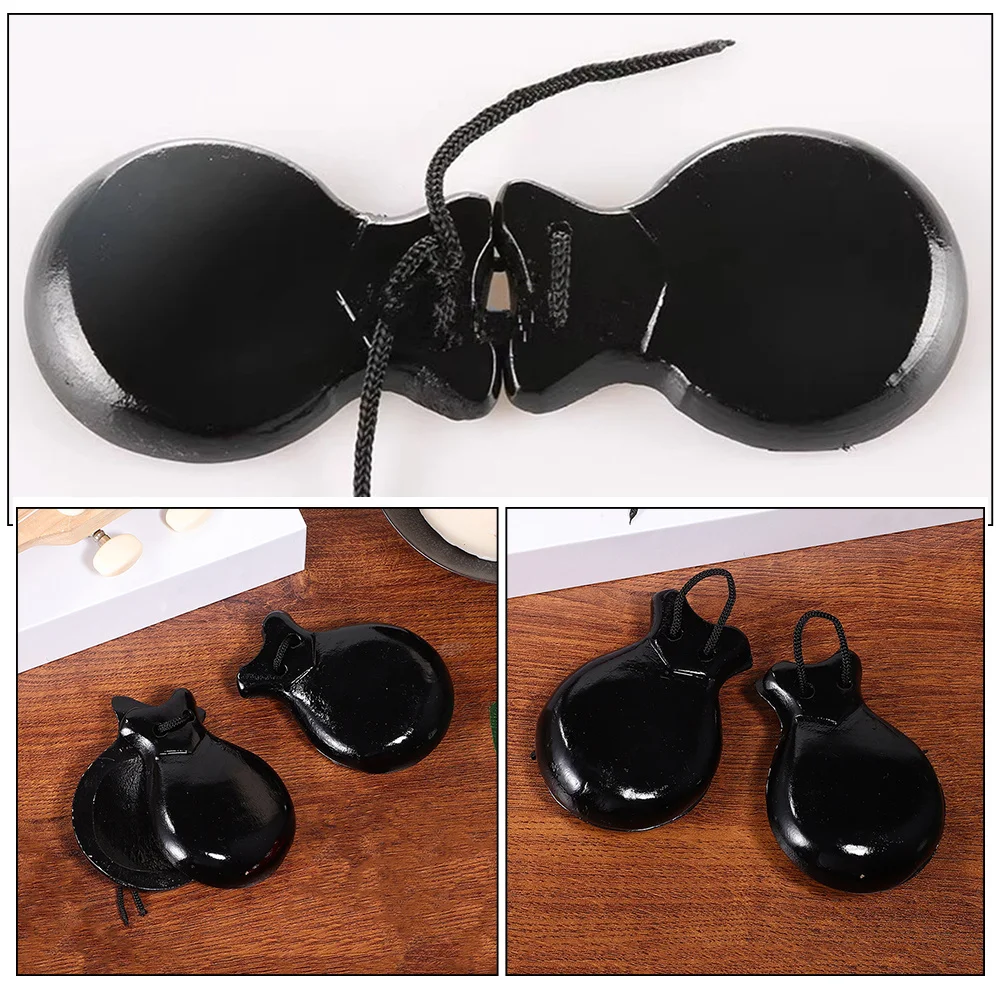 

1 Pair Wooden Castanets Spanish Dance Performance Small Castanet For Musical Education Percussion Instruments Finger