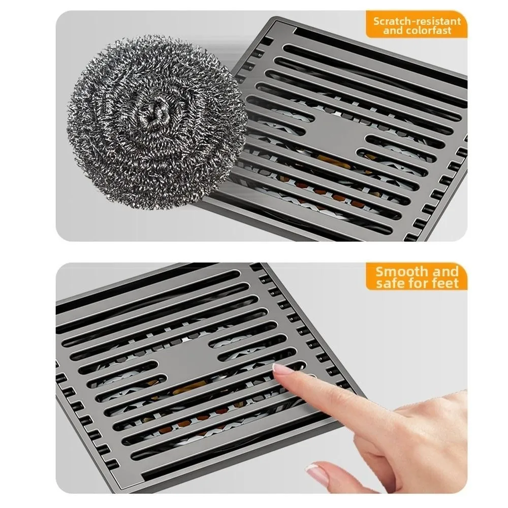 

Anti-Odor Stainless Steel Floor Drain Dual Use Universal Shower Trap Filter Square All Copper Drain Core Floor Hair Catcher