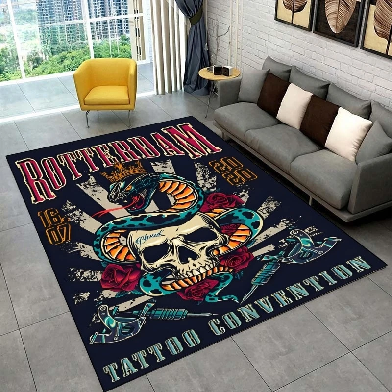 Tattoo Studio Carpet for Living Room Mystic Witchcraft Gossip Floor Mat Anti-slip Bedroom Bedside Sofa Table Area Rug Home Decor