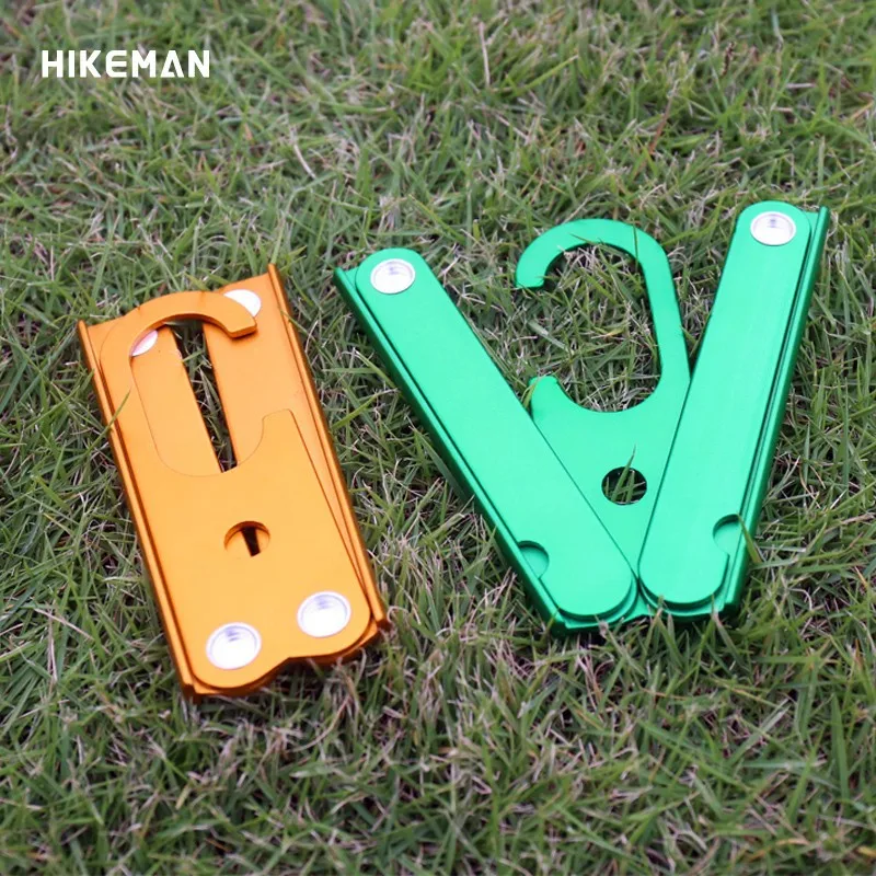 Outdoor Folding Aluminum Alloy Hanger Three-Fold Portable Drying Rack Camping Travel Ultra-Light Telescopic Clothes Hanging
