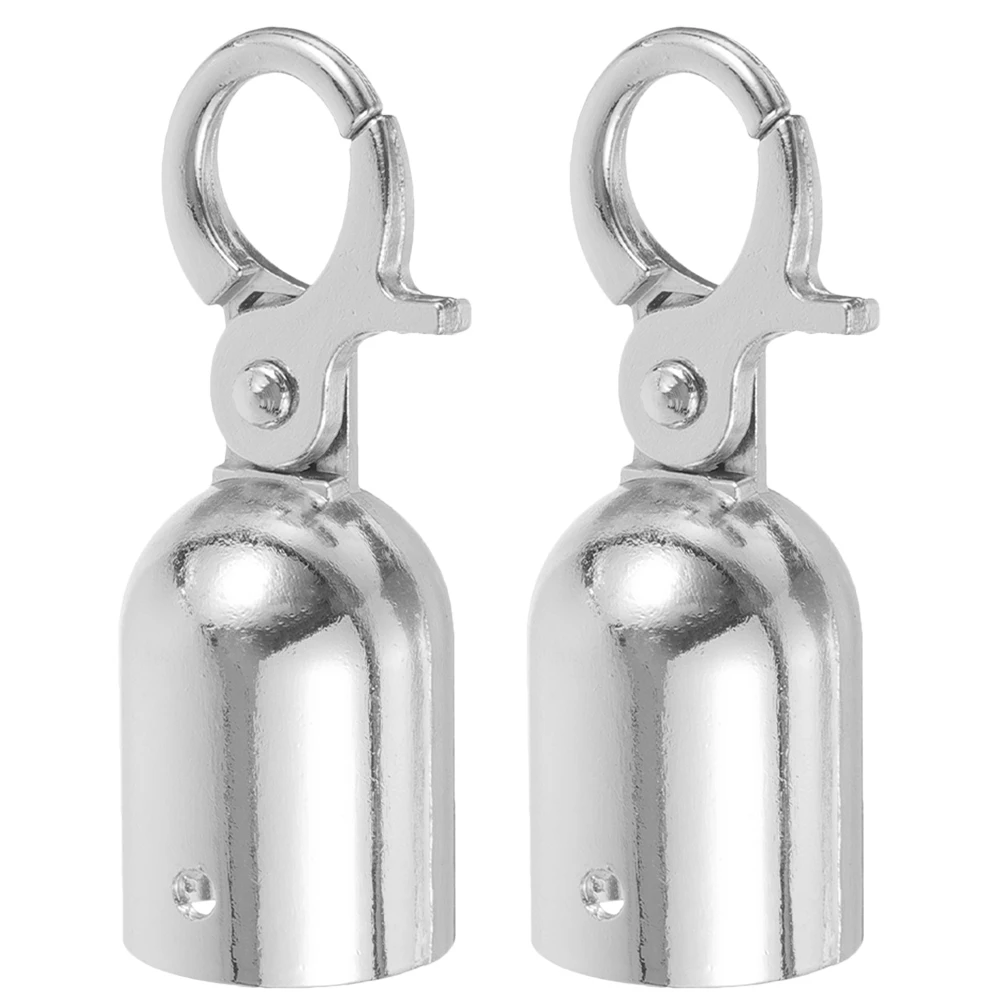 

2pcs Stoppers Silver Stainless Steel Decking Rope Fittings Hook Durable Metal Cord Metal Cord Lock Stopper Rope End Lock Stopper