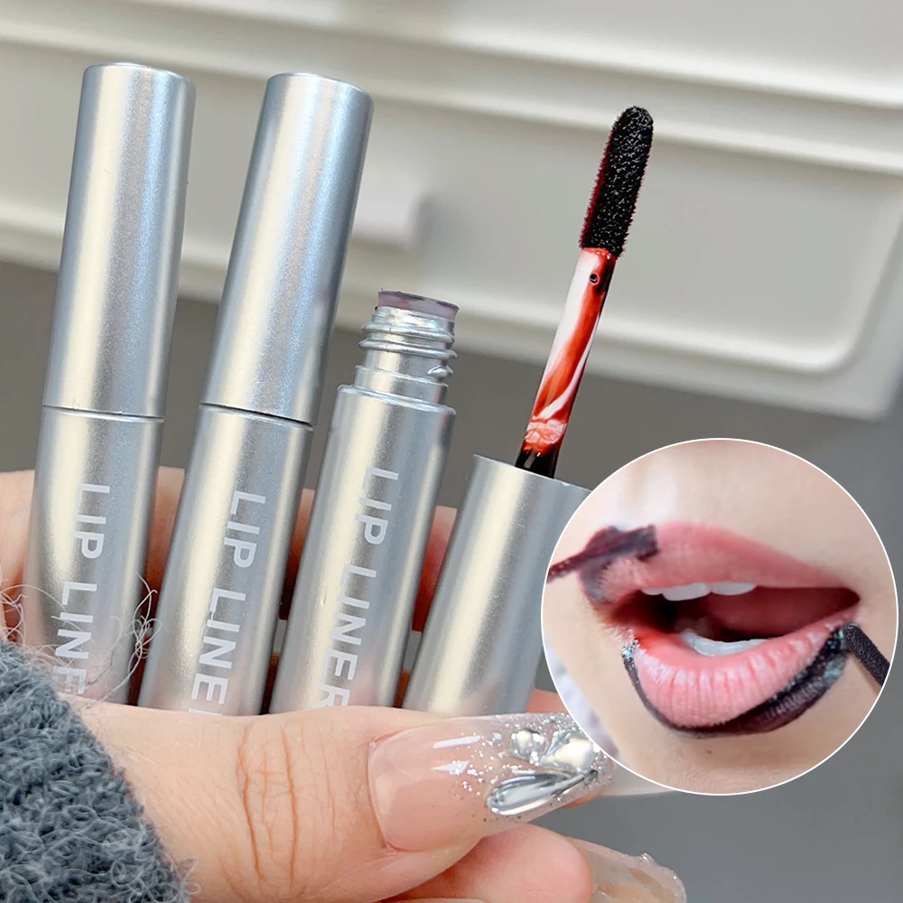 Delineador de labios a prueba de agua, tatuaje, lápiz labial, tinte de labios mate de larga duración, contorno marrón, desgarros de labios, Cosméticos de manchas