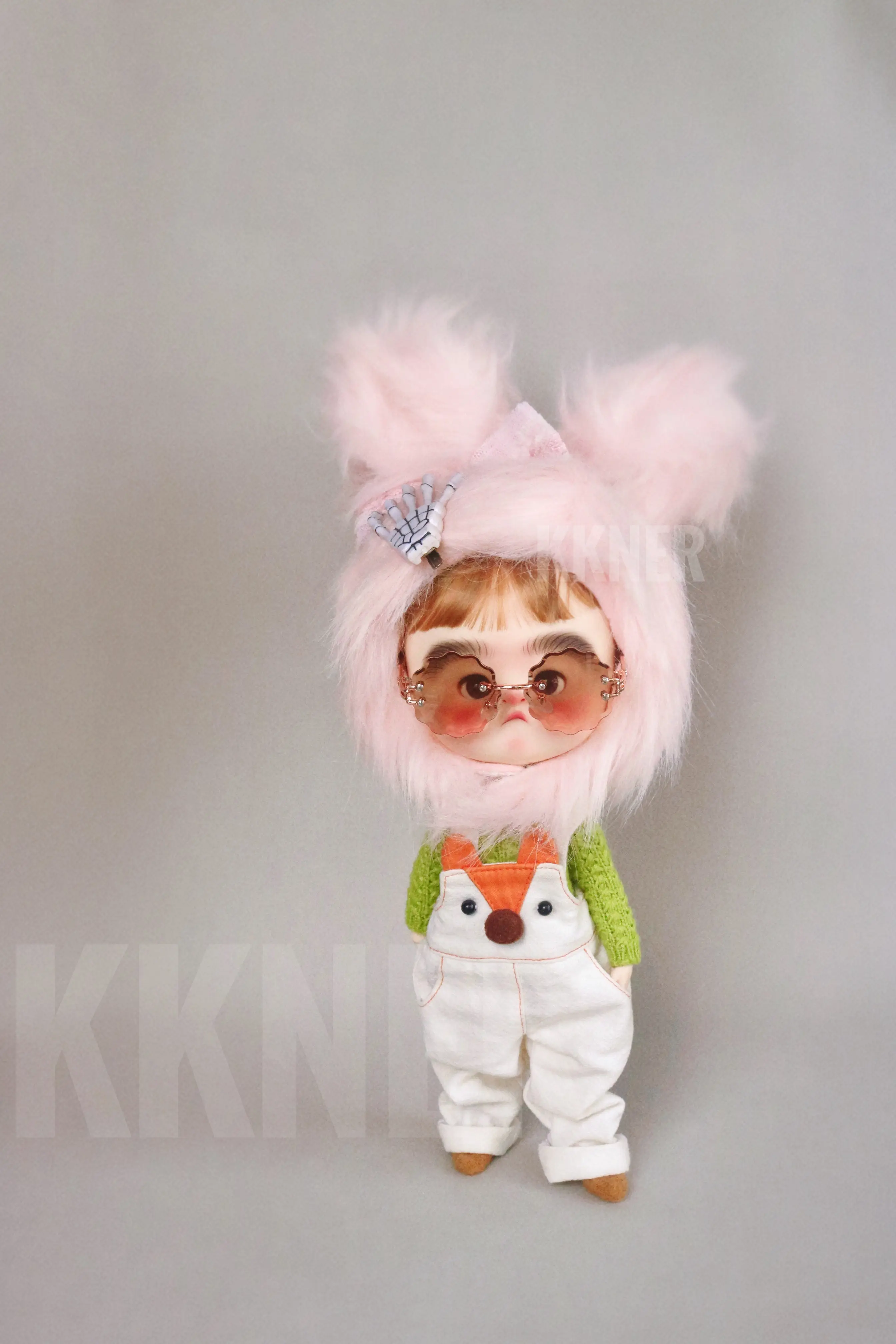 KKner Series Gaffey Gaffey A. B OB11 Clay Size BJD Octagonal Large Head Baby Head 1/12 Doll 14cm Height Resin Material Dolls