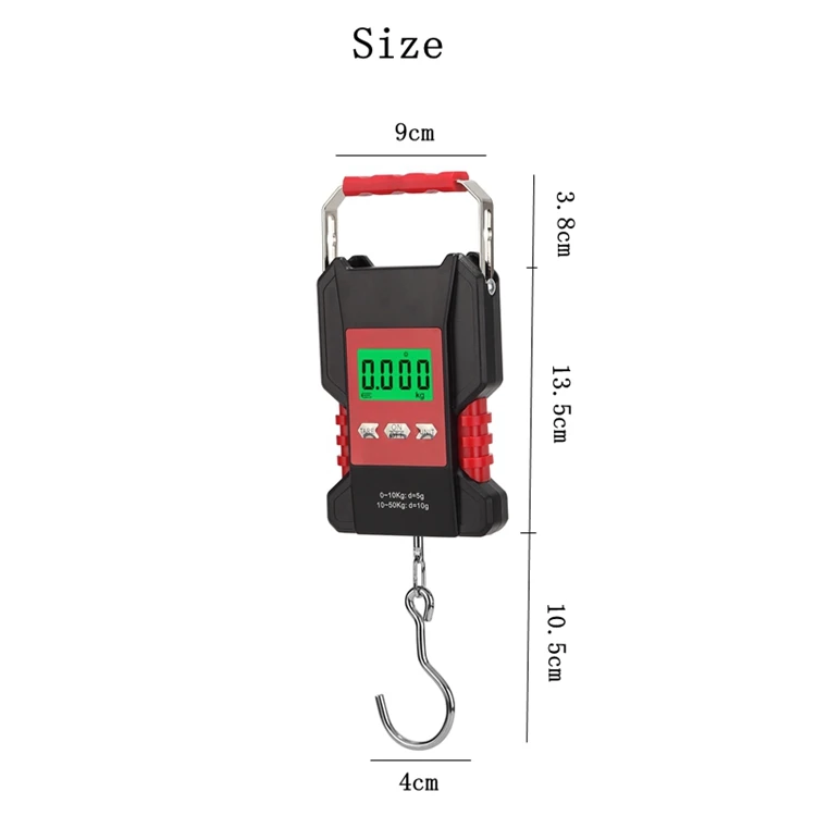 50kg przenośna waga wędkarska wodoodporna cyfrowa doładowana waga hak do zawieszania do bagażu myśliwskiego do domu o wadze 1.5M taśma